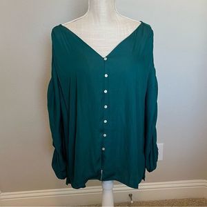 NWT dolan Anthropologie Teal Top Size XL